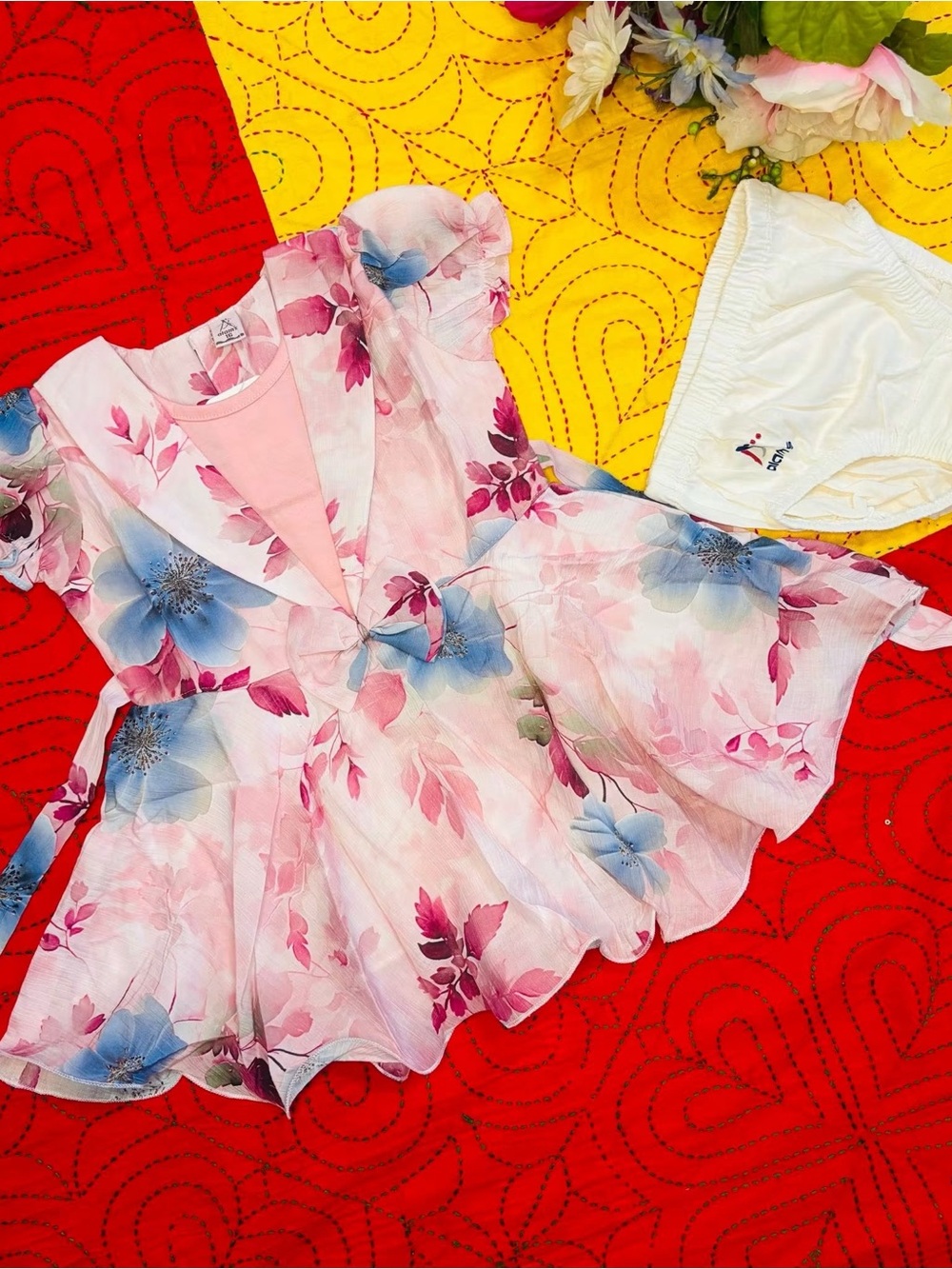 Floral Ruffle Toddler Dress - Picture 3 of 4